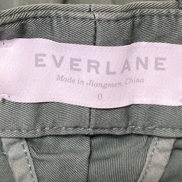 Everlane Women's Green High Rise Pleated Tapered Leg Crop Trousers Pants Size 0 - Picture 4 of 5